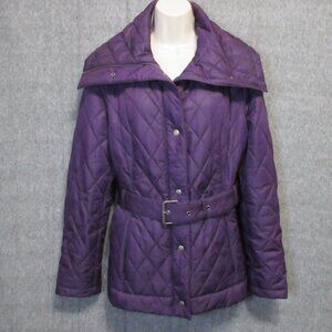 Pendleton Quilted Puffer Jacket Purple Belted Medium